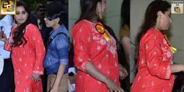 Is Rani Mukerji trying to hide her baby bump? Watch video