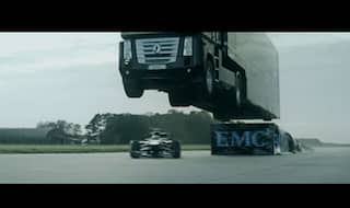 Epic World-Record: Truck jumps over F1 car; viral video generates 9 million views!