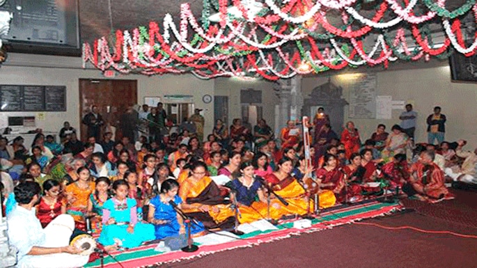 Hindu Devotees Celebrate Kaishika Dwadashi at Sri Minakshi Temple