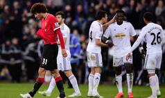 Barclays Premier League 2014-15: Manchester United stumble as Swansea City register historic 2-1 win
