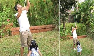Akshay Kumar and daughter Nitara enjoy summers plucking mangoes! Wife Twinkle Khanna tweets irresistibly cute pic