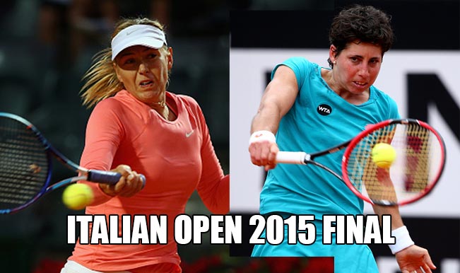 Maria Sharapova vs Carla Suarez Navarro Live Final Match Score Watch Live Streaming Telecast of Italian Open 2015 Tennis Tournament India