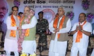 अमित शाह की मौजूदगी में महासंपर्क अभियान की बैठक