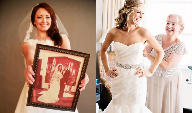 Wedding Gowns When Daughters Try On Their Mother S Wedding Dress