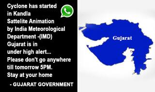 Heavy rains in Gujarat; cyclone alert on WhatsApp message