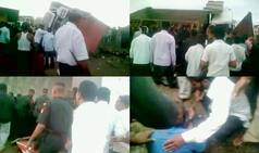 Indian Army men rescues trapped man; lifts overturned truck