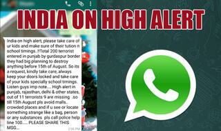Message of terror attack in India before Independence Day goes viral on WhatsApp