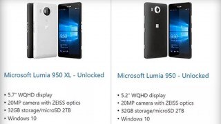 Microsoft accidentally leaks Lumia 950 XL details online