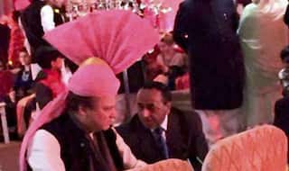 Nawaz Sharif dons pink turban gifted to him by Narendra Modi at wedding