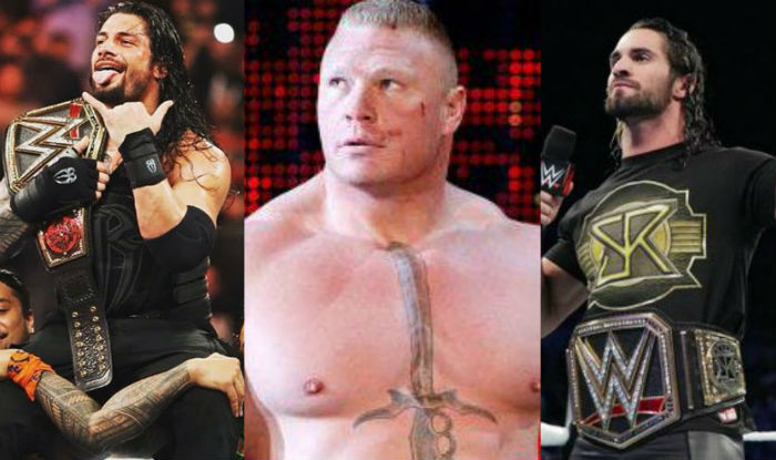 Wwe Brock Lesner Roman Reigns Seth Rollins At Wrestlemania 32