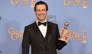 Jon Hamm's name spelled wrong on his Golden Globe trophy