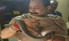 Bihar Education Minister Ashok Chaudhary wraps snake in hand, photo goes viral