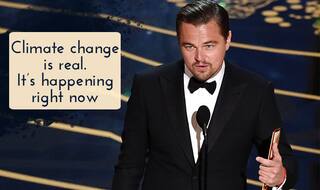 Leo focuses on climate change during Oscars speech! Watch video