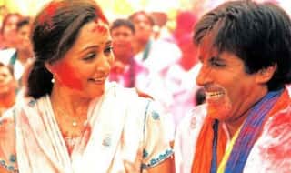 Big B and Hema Malini shows the right way of playing Holi!
