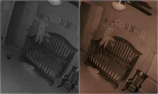 Possessed baby caught on camera! Possessed baby balancing on crib goes viral (Watch video)