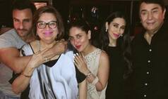 Kareena Kapoor and Karisma Kapoor bond at mom Babita's birthday with Saif Ali Khan and Randhir Kapoor (Pics & Video)