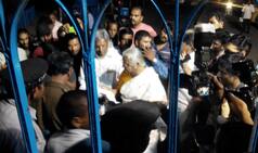 HCU security personnel stop Medha Patkar from entering campus