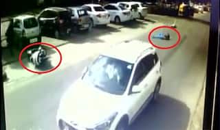 Caught on Camera: CCTV captures horrific road accident in Ahmedabad, victim miraculously alive! (Watch video)