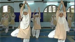 Students at Anjuman-e-Islam school practice Yoga to help with Ramzan fasting