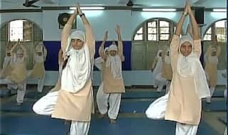 Students at Anjuman-e-Islam school practice Yoga to help with Ramzan fasting