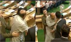 MLA Engineer Rashid marshalled out of Jammu and Kashmir Assembly (Video)