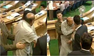 MLA Engineer Rashid marshalled out of Jammu and Kashmir Assembly (Video)