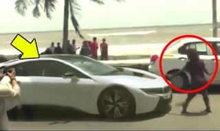 Spotted: Shah Rukh Khan attacked while driving new BMW i8 in Bandra (Watch video)