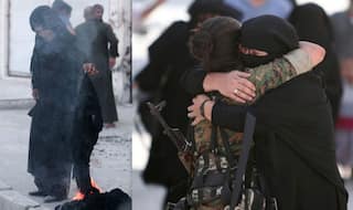 Watch Video: Civilians in Syria cut beards and set burqas to fire, celebrating freedom from ISIS