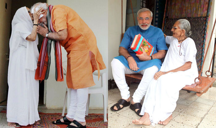 Image result for modi with mother big photos