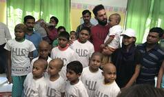 Yuvraj Singh spends time with cancer-afflicted children