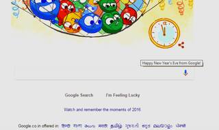 New Years Eve Day Doodle from Google to wish you a Happy New Year 2017
