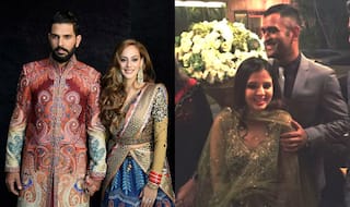 MS Dhoni with wife Sakshi attend Yuvraj Singh-Hazel Keech wedding! This picture should quash rivalry rumours between Indian cricketers