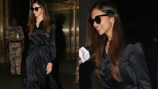 Deepika Padukone back in India for Padmavati, spotted in sexy black at airport! (View pics)