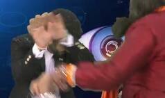 WTF! Bigg Boss 10's notorious Swami Om splashes water on news anchor on air! (Watch video)
