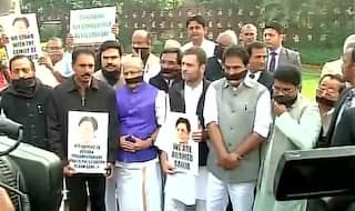 Rahul Gandhi, Kerala MPs protest outside Parliament with 'We are Ahamed Sahib' banners