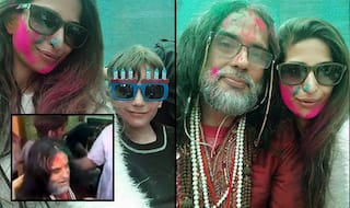 Swami Om celebrates Holi with Priyanka Jagga in Delhi! (Pictures and video)