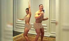John Cena and fiancee Nikki Bella strip naked to celebrate 500,000 video subscribers! Watch Video
