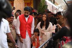 Aishwarya Rai Bachchan and Abhishek Bachchan pray for a lifetime of togetherness at Siddhivinayak temple - view HQ pics