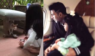 Akshay Kumar gives humanity lessons to daughter Nitara coincidentally after Narendra Modi's urge to feed birds and animals in Mann Ki Baat (Watch Video)