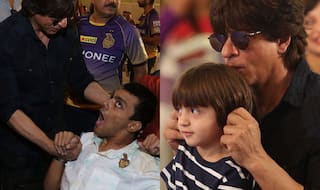 Shah Rukh Khan and AbRam celebrate 10 years of Kolkata Knight Riders at VIVO IPL 2017 (See Pictures)