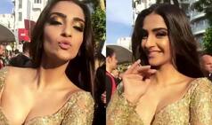 Cannes 2017: Golden princess Sonam Kapoor teases fans with a sexy kiss (Watch Video)