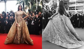Cannes 2017: Sonam Kapoor stuns as she walks the red carpet in golden Elie Saab ensemble! (PICS inside)