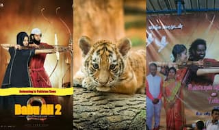 Bahubali 2 movie posters get a makeover by Tamil wedding planners and Pakistani film buffs, Tiger cub named Baahubali as the craze continues!