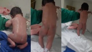 newborn baby starts walking
