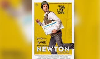 Newton poster out: Rajkumar Rao runs with an electoral ballot making us curious about this Seedha Aadmi Ulti Duniya