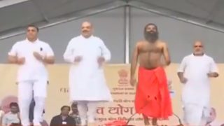 Watch: Amit Shah performs Yoga with Ramdev, Gujarat CM Vijay Rupani on International Yoga Day