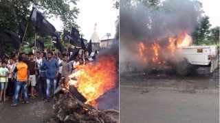 Maharashtra farmers block Thane-Badlapur highway, burn vehicles; protests turn violent