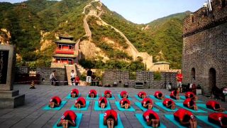International Yoga Day 2017: Chinese and Indian yoga enthusiasts celebrates Yoga Day at Great Wall of China