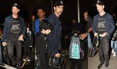 Hrithik Roshan and sons off to London to celebrate Father's day -  view pics