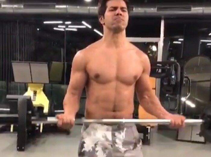 Check Out This Hot Video Of Varun Dhawan Showing Off His Abs While Working Out In The Gym